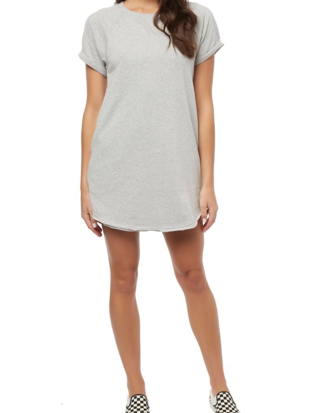 DARK GREY O’Neill Fleece Casual Short Sleeve T-Shirt Dress